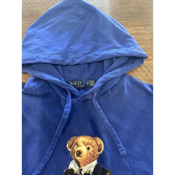 SOLD Polo Ralph Lauren Polo Bear Lightweight Hoodie Sweatshirt Medium - Picture 4 of 7